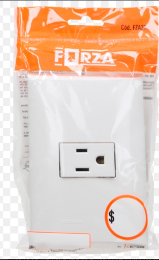 FORZA PLACA CON 1 TOMACORRIENTE 2P+T CON PROTECCIÓN INFANTIL (FZA29S1)