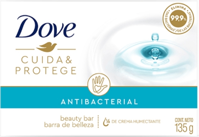DOVE JABON CUIDA Y PROTEGE ANTIBACTERIAL 135 G