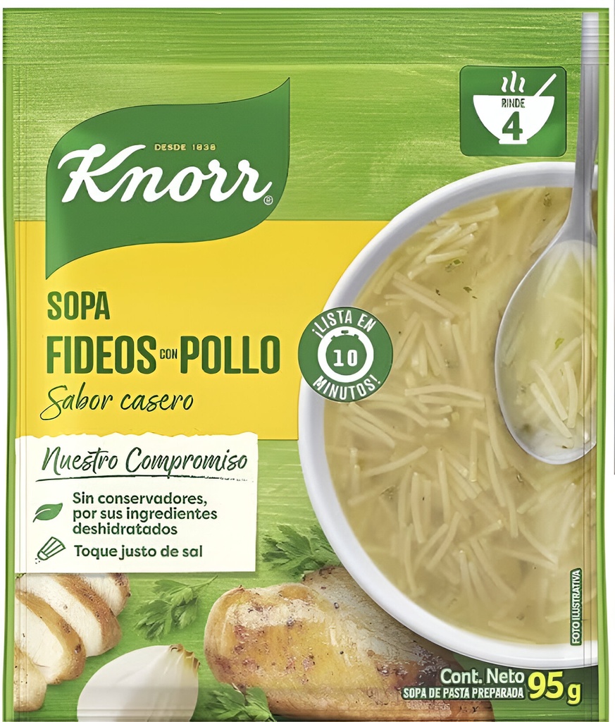 KNORR SOPA DE FIDEOS CON POLLO 95 G