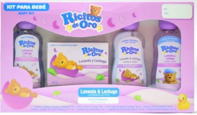 RICITOS DE ORO KIT PARA BEBE LAVANDA Y LECHUGA