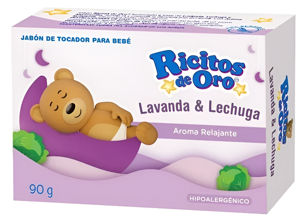RICITOS DE ORO JABON PARA BEBE LAVANDA Y LECHUGA 90 G