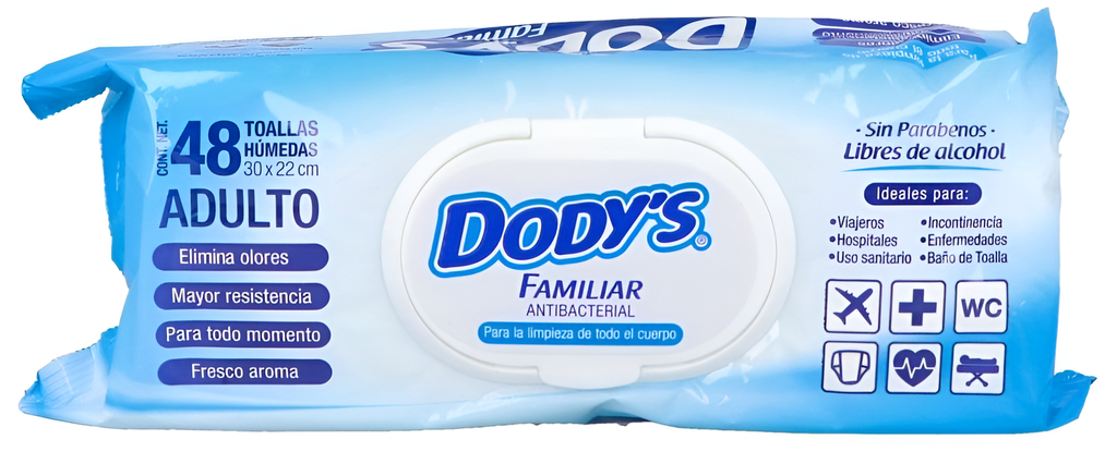 DODYS FAMILIAR ANTIBACTERIAL 48 TOALLITAS HUMEDAS