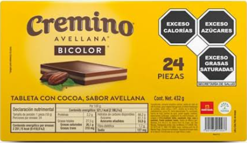 CREMINO AVELLANA BICOLOR 432 G / 24 PIEZAS