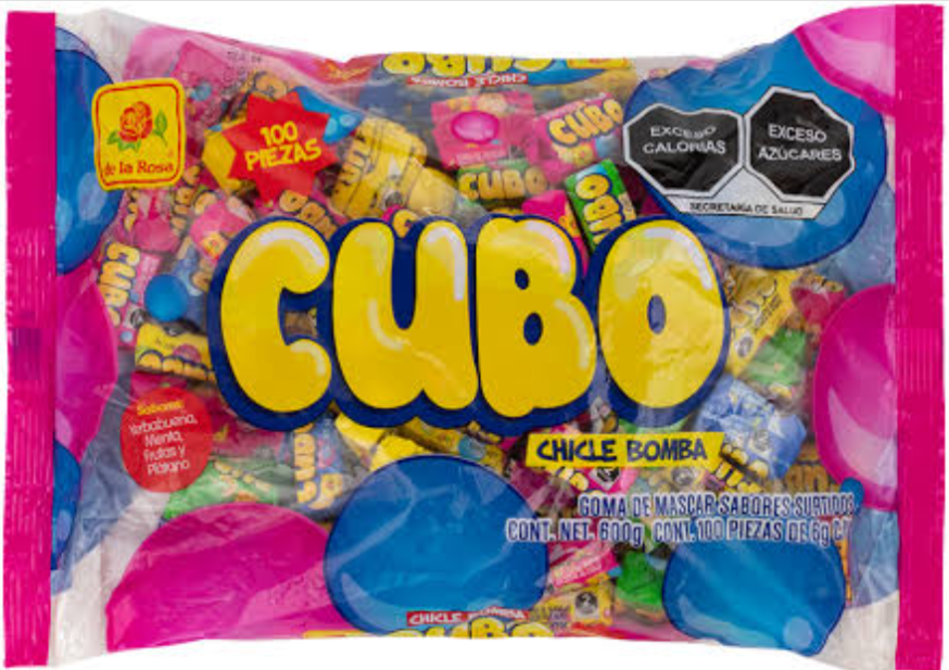 CUBO CHICLE BOMBA 600 G / 100 PIEZAS