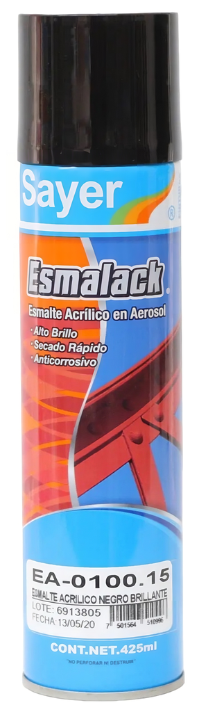 SAYER ESMALACK AEROSOL NEGRO MATE 425 ML (EA-1100.15)