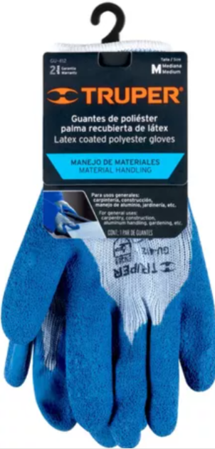 GUANTES DE POLIESTER RECUBIERTOS DE LATEX (M) TRUPER (15266)