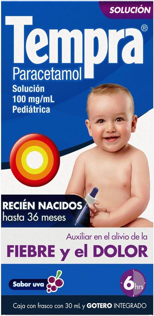 TEMPRA SOLUCION PEDIATRICA PARACETAMOL 100 MG/ML 30 ML