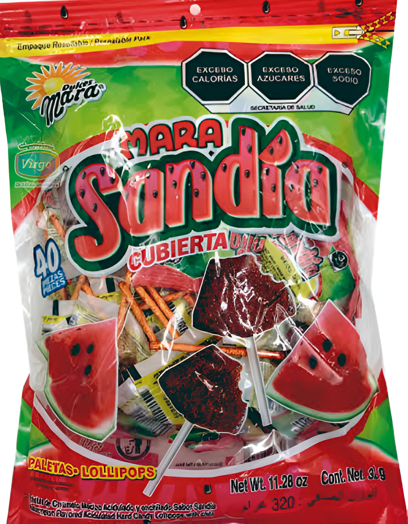 DULCES MARA SANDIA CUBIERTA 320 G / 40 PALETAS