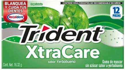 TRIDENT XTRA CARE YERBABUENA 13.6 G