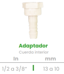 (CONEKTA) ADAPTADOR CUERDA INTERIOR 1/2" X 3/8"