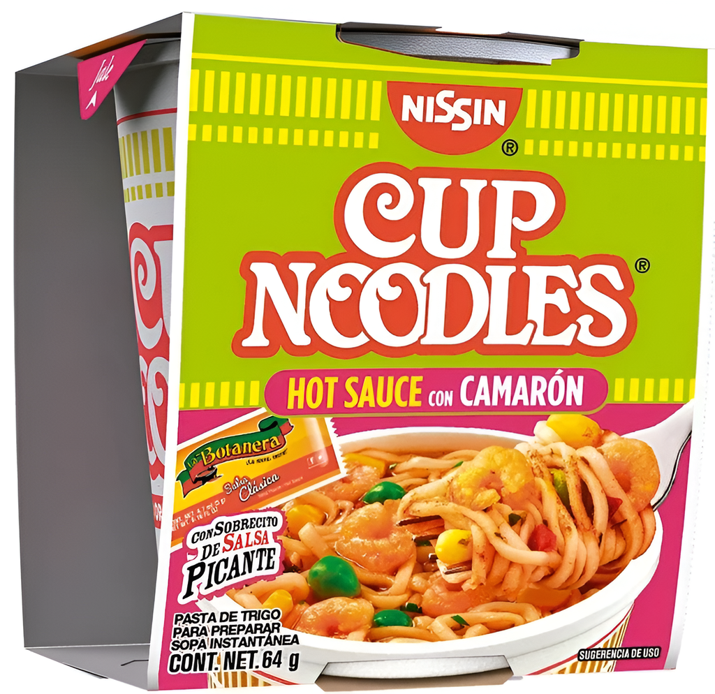 CUP NOODLES HOT SAUCE CON CAMARON 64 G