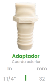 (CONEKTA) ADAPTADOR CUERDA EXTERIOR 1-1/4"