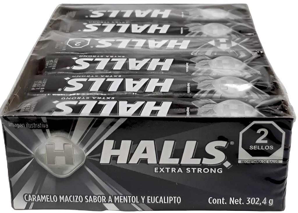 HALLS EXTRA STRONG 302.4 G / 12 PIEZAS