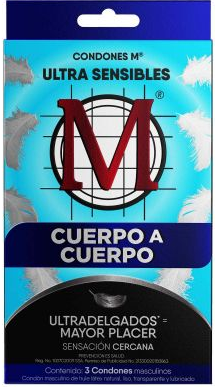 CONDONES M ULTRA SENSIBLES CUERPO A CUERPO 3 PIEZAS