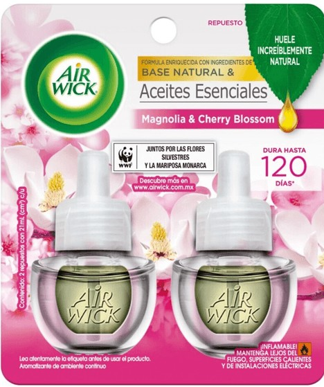 AIR WICK ACEITES ESENCIALES MONGOLIA & CHERRY BLOSSOM  2 PIEZAS 