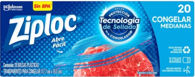 ZIPLOC CONGELAR MEDIANAS 20 BOLSAS 