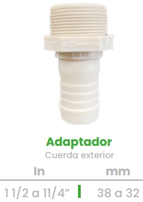 (CONEKTA) ADAPTADOR CUERDA EXTERIOR 1-1/2" X 1-1/4"
