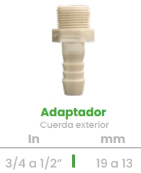 (CONEKTA) ADAPTADOR CUERDA EXTERIOR 3/4" X 1/2"