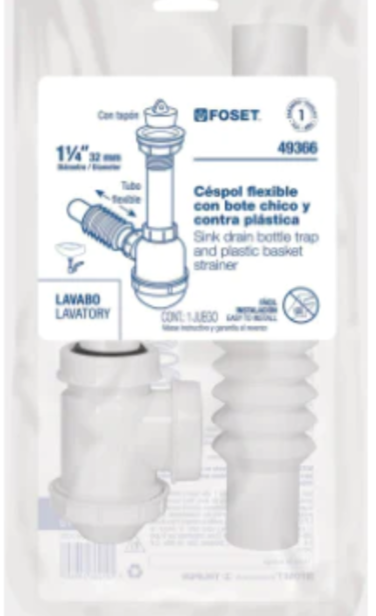 CESPOL DE BOTE 1-1/4" CONTRA POLIPROPILENO PARA LAVABO (49366) 