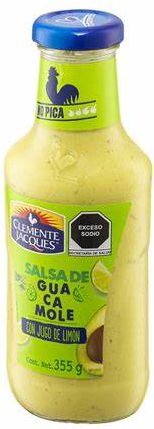 CLEMENTE JACQUES SALSA DE GUACAMOLE CON JUGO DE LIMON 355 G