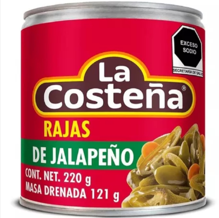 LA COSTEÑA RAJAS DE JALAPEÑO 220 G