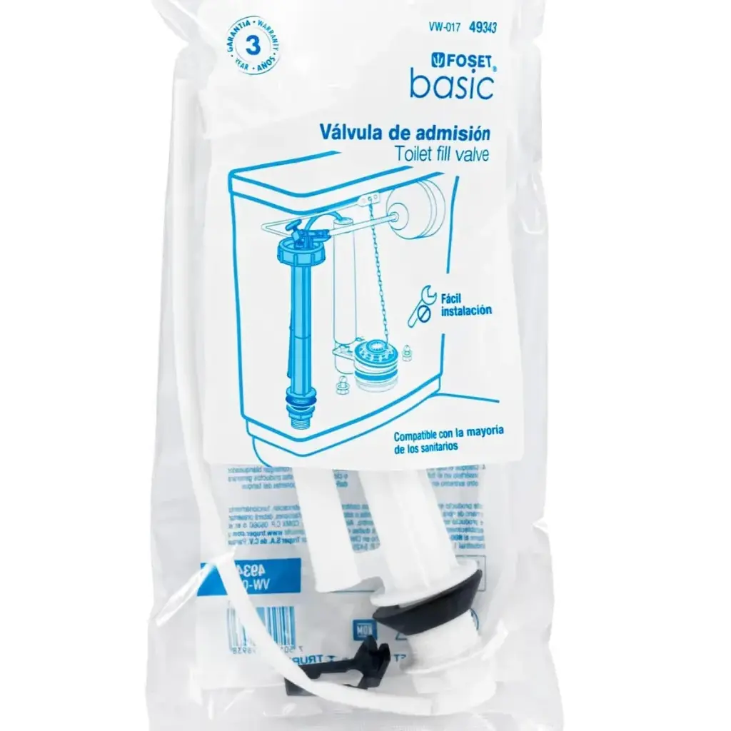 VALVULA DE LLENADO DE PLASTICO PARA TANQUE BAJO FOSET (49343)