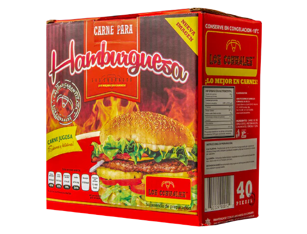 LOS CORRALES CARNE PARA HAMBURGUESA 40 PIEZAS