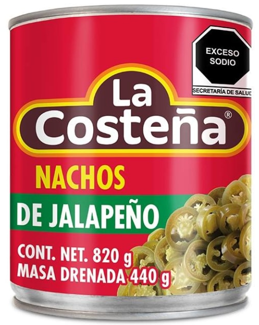 LA COSTEÑA NACHOS DE JALAPEÑO 820 G