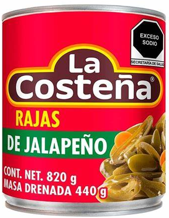 LA COSTEÑA RAJAS DE JALAPEÑO 820 G