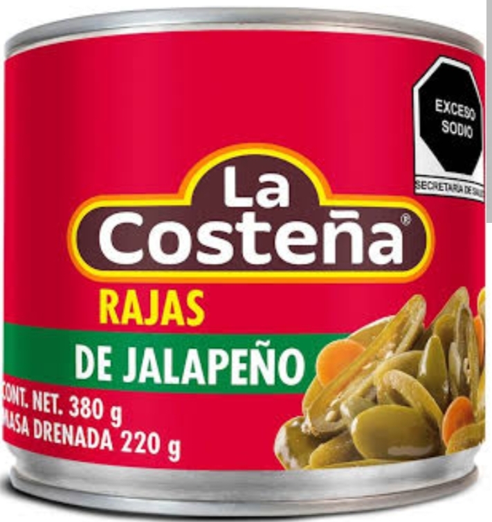 LA COSTEÑA RAJAS DE JALAPEÑO 380 G
