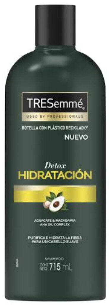 TRESEMME SHAMPOO DETOX HIDRATACION AGUACATE Y MACADAMIA 715 ML
