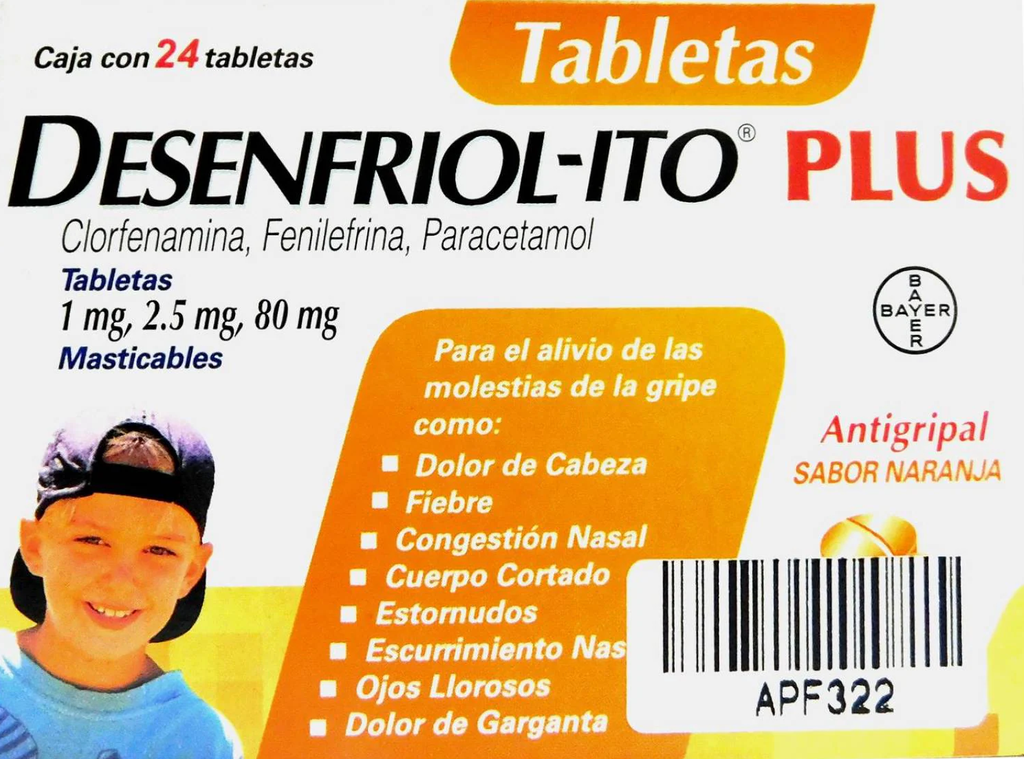 DESENFRIOLITO PLUS CLOFENAMINA 1 MG/FENILEFRINA 2.5 MG/PARACETAMOL 80 MG (INDIVIDUAL)