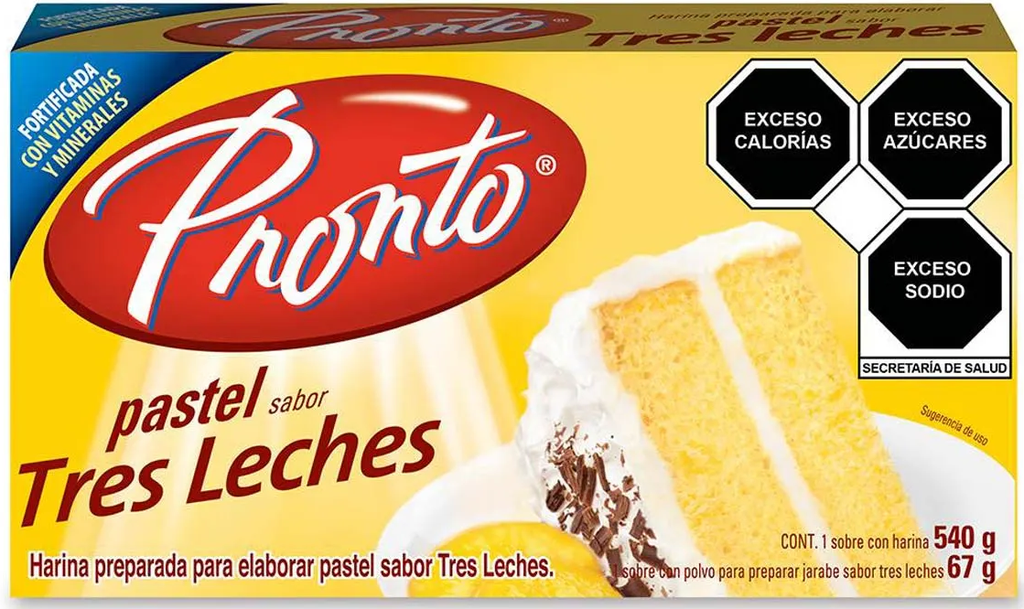 PRONTO PASTEL SABOR TRES LECHES 540 G