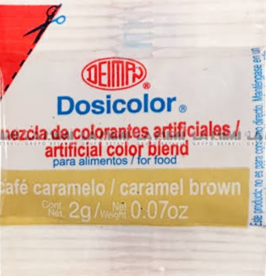 DEIMAN DOSICOLOR MEZCLA DE COLORANTES ARTIFICIALES CAFE CARAMELO 2 G 