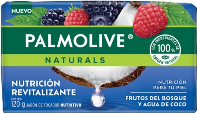 PALMOLIVE JABON FRUTOS DEL BOSQUE Y AGUA DE COCO 120 G