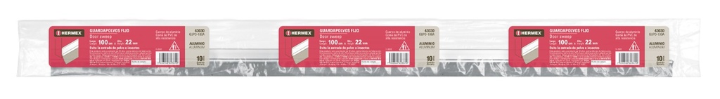 GUARDAPOLVOS FIJO DE 100 CM ALUMINO HERMEX (43030)