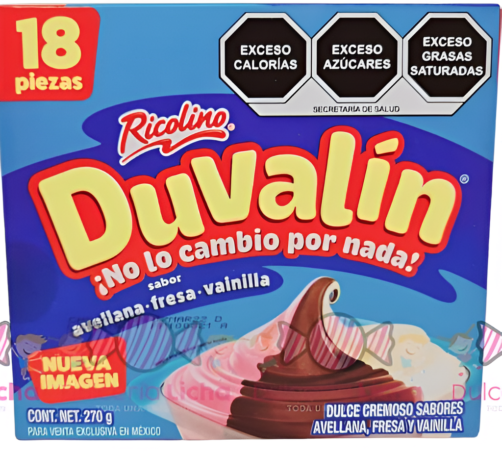 DUVALIN AVELLANA FRESA VAINILLA 270 G / 18 PIEZAS