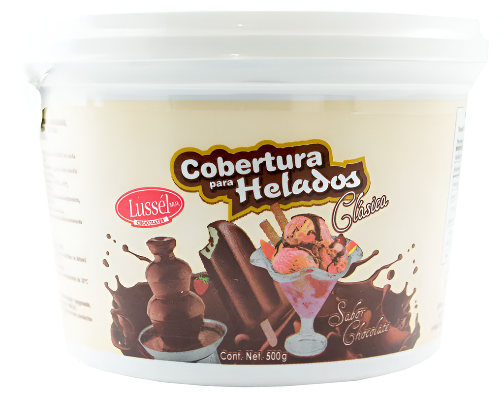 LUSSEL COBERTURA DE HELADO SABOR CHOCOLATE 500 G