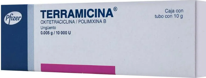 TERRAMICINA UNGÜENTO OXITETRACICLINA 0.005 G/POLIMIXINA B 10 000 U/G TUBO CON 10 G