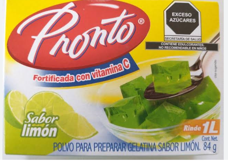PRONTO GELATINA SABOR LIMON 84 G