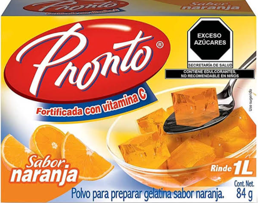 PRONTO GELATINA SABOR NARANJA 84 G