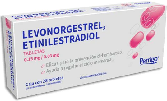 LEVONORGESTREL 0.15 MG/ETINILESTRADIOL 0.03 MG 21 TABLETAS