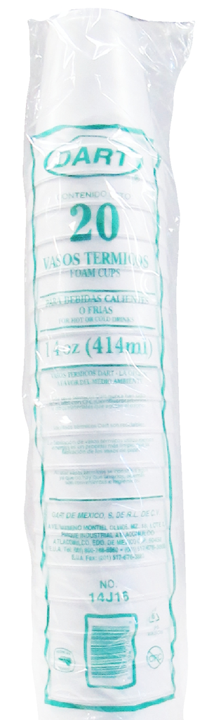 DART 14 ONZAS 20 VASOS TERMICOS