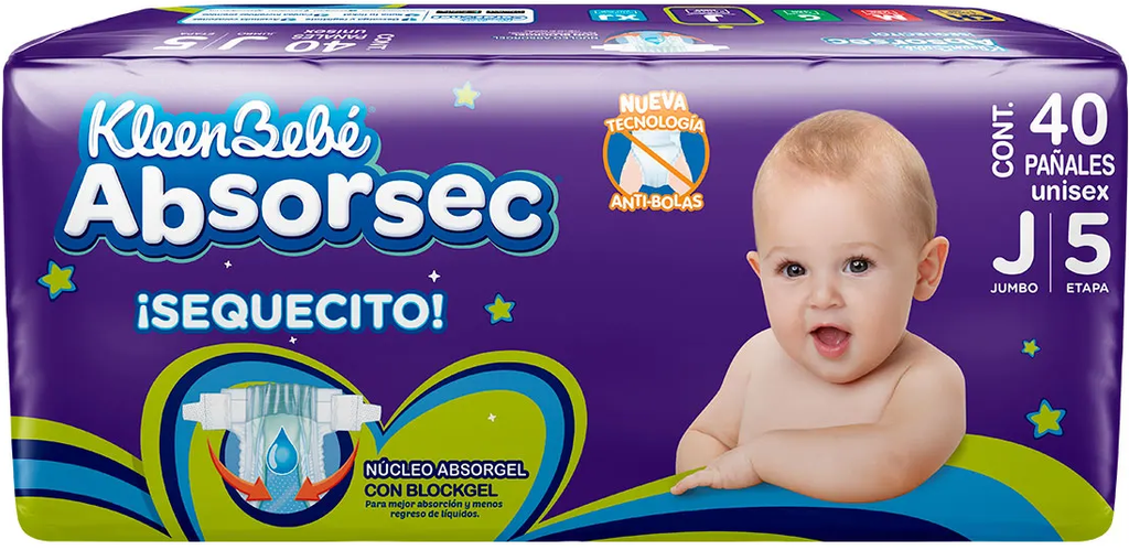 ABSORSEC E5 40 PAÑALES