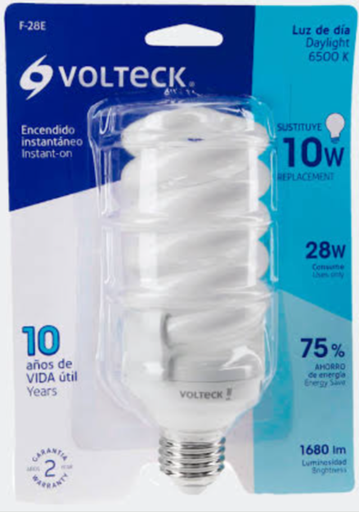 LAMPARA ESPIRAL T4 28 W LUZ DE DIA EN BLISTER VOLTECK (46827)