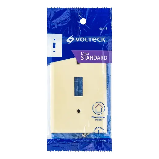 PLACA DE ABS PARA INTERRUPTOR VERTICAL STANDARD MARFIL  VOLTECK (46415)
