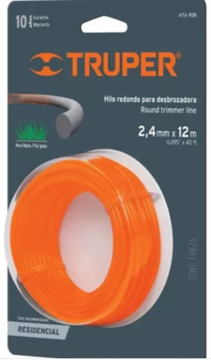 ROLLO DE HILO PARA DESBROZADORA 2.4 MM X 12 M TRUPER (16944)
