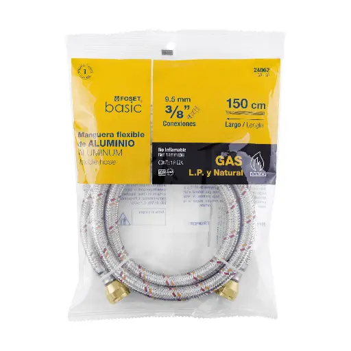 MANGUERA PARA GAS ALUMINIO 3/8" X 150 CM FOSET BASIC (24062)