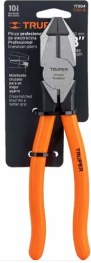 PINZA PARA ELECTRICISTA 8" USO RUDO MANGO PVC TRUPER (17304)