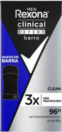 REXONA MEN CLINICAL EXPERT BARRA CLEAN 46 G